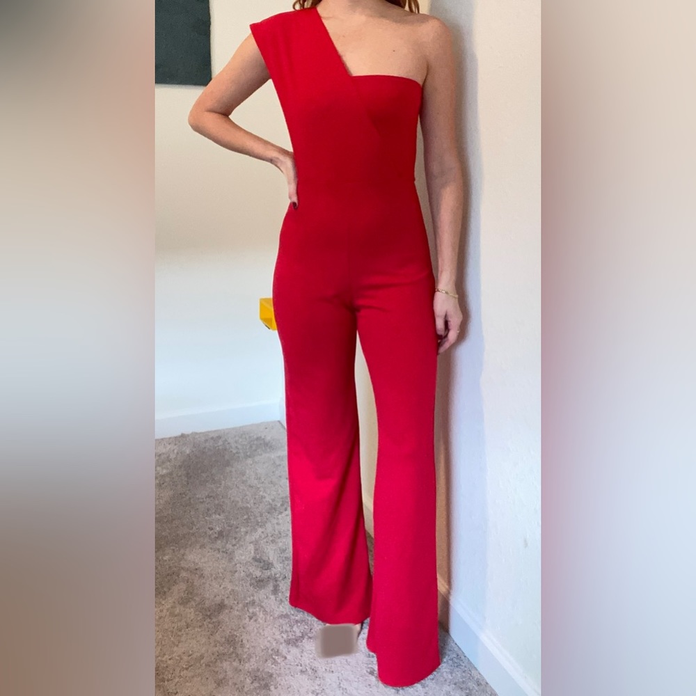 PrettyLittleThing Red Jumpsuit